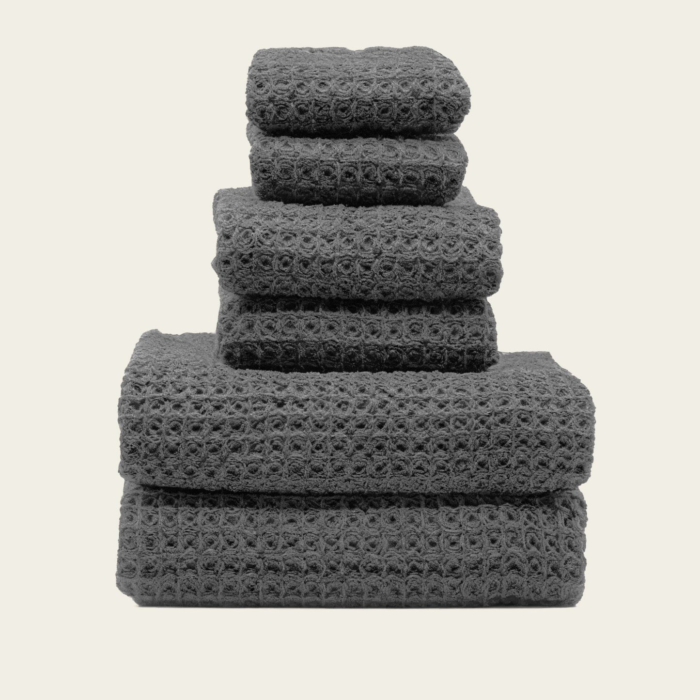 Sedona waffle bath sheet folded showing quick-drying lightweight cotton