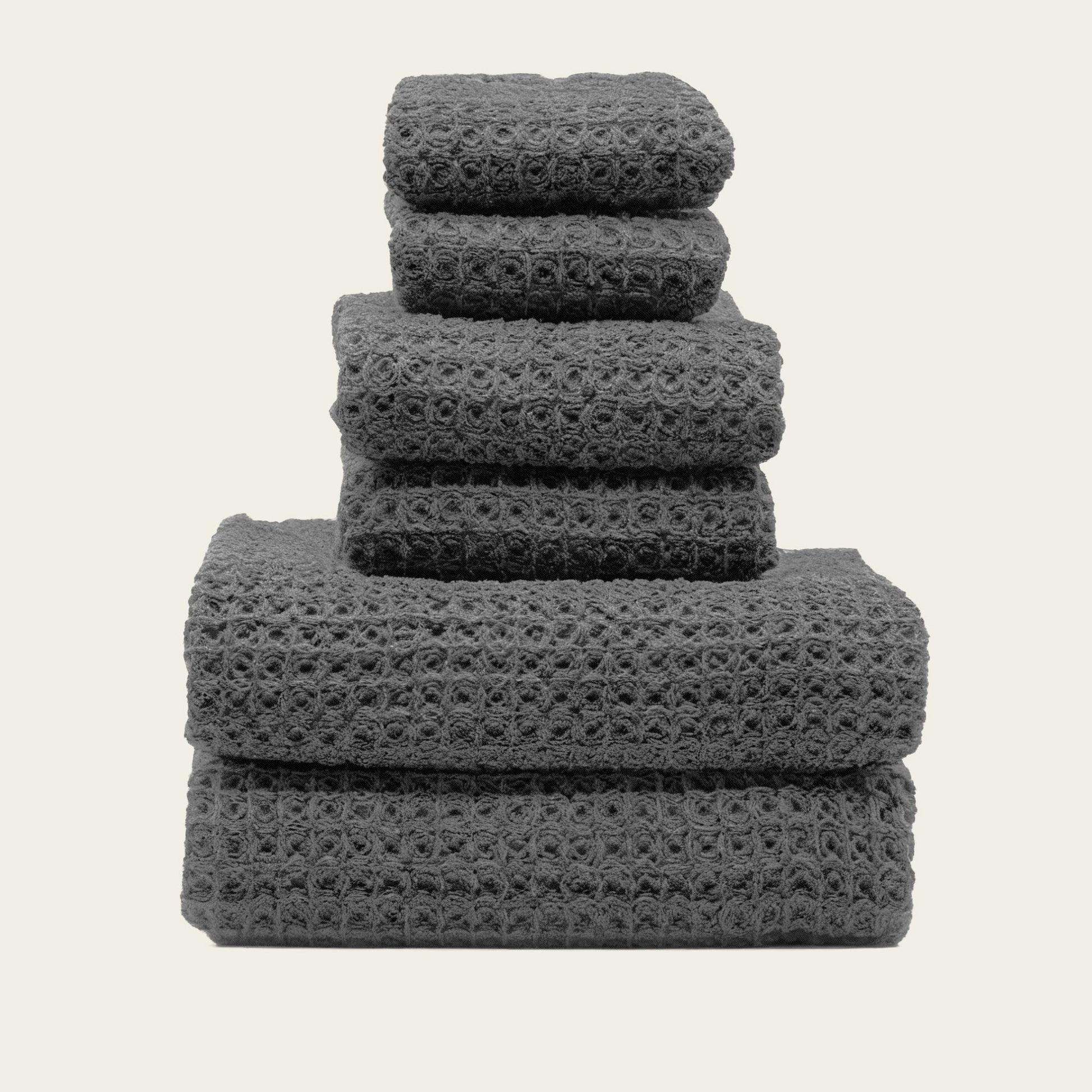 Sedona waffle bath sheet folded showing quick-drying lightweight cotton