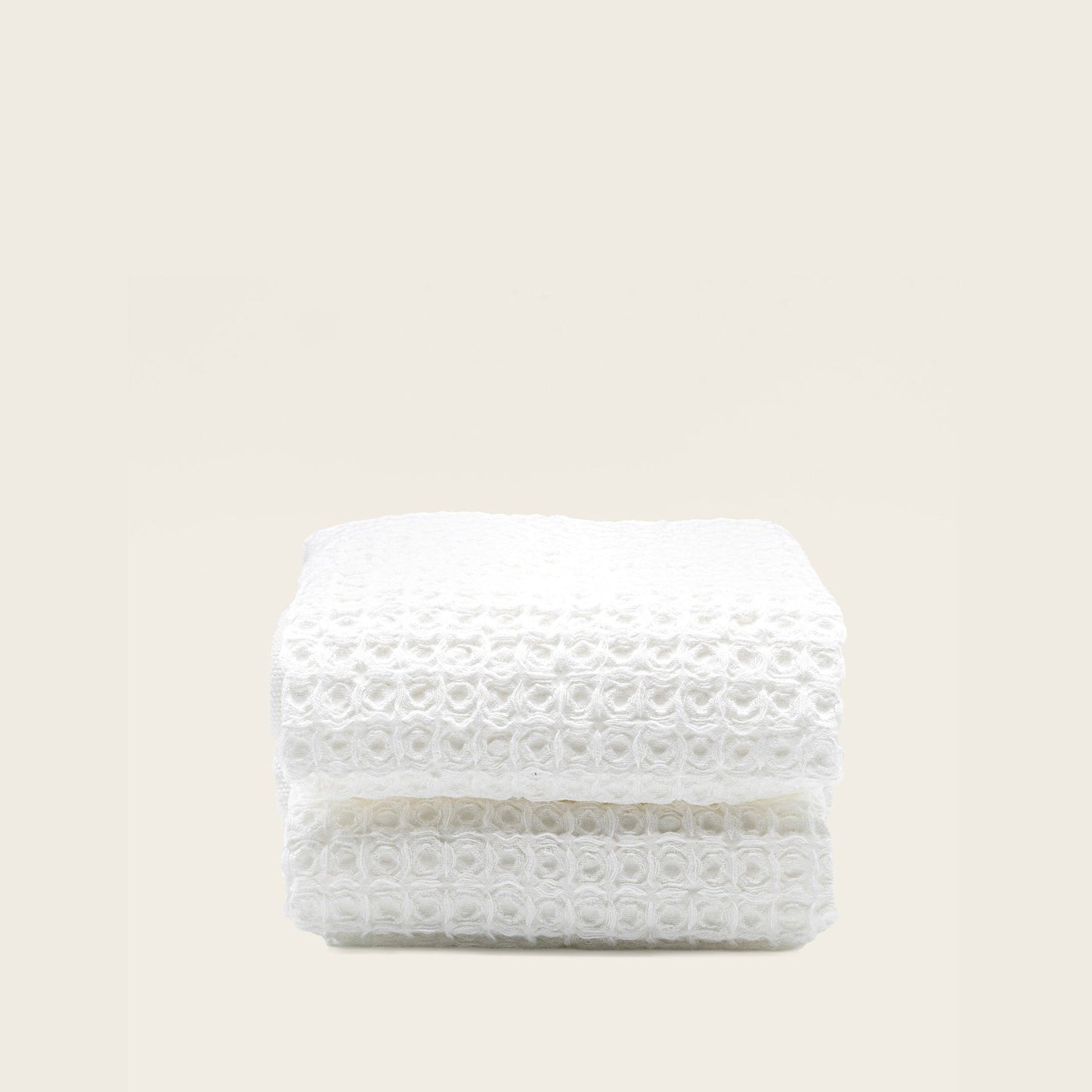 Sedona waffle towels in soft sage color photographed on plain background