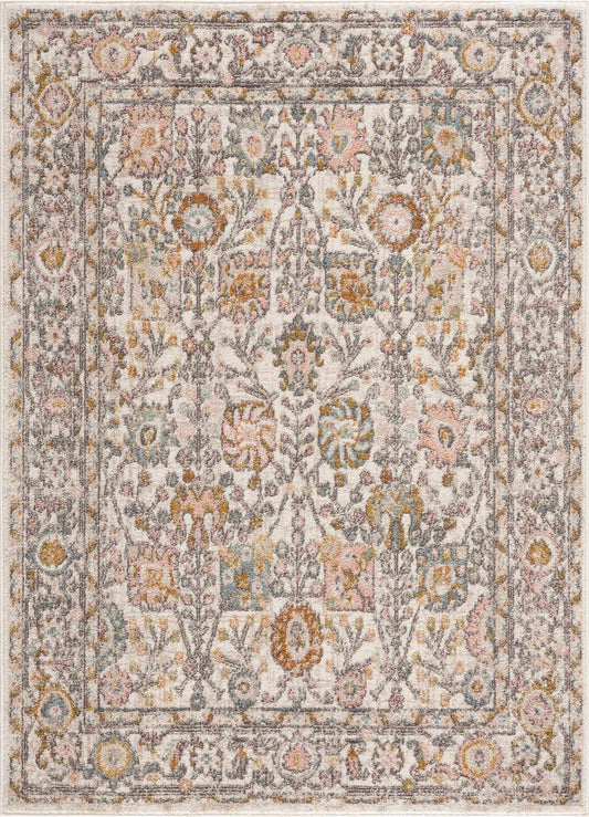 Herstmonceux area rug shown flat overhead with traditional patterned design
