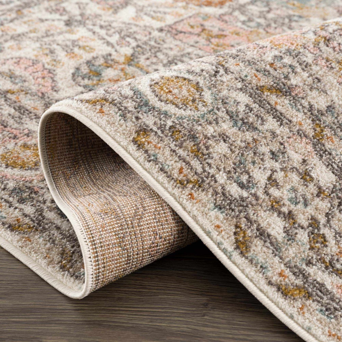 Herstmonceux rug shown at an angle in bright natural daylight