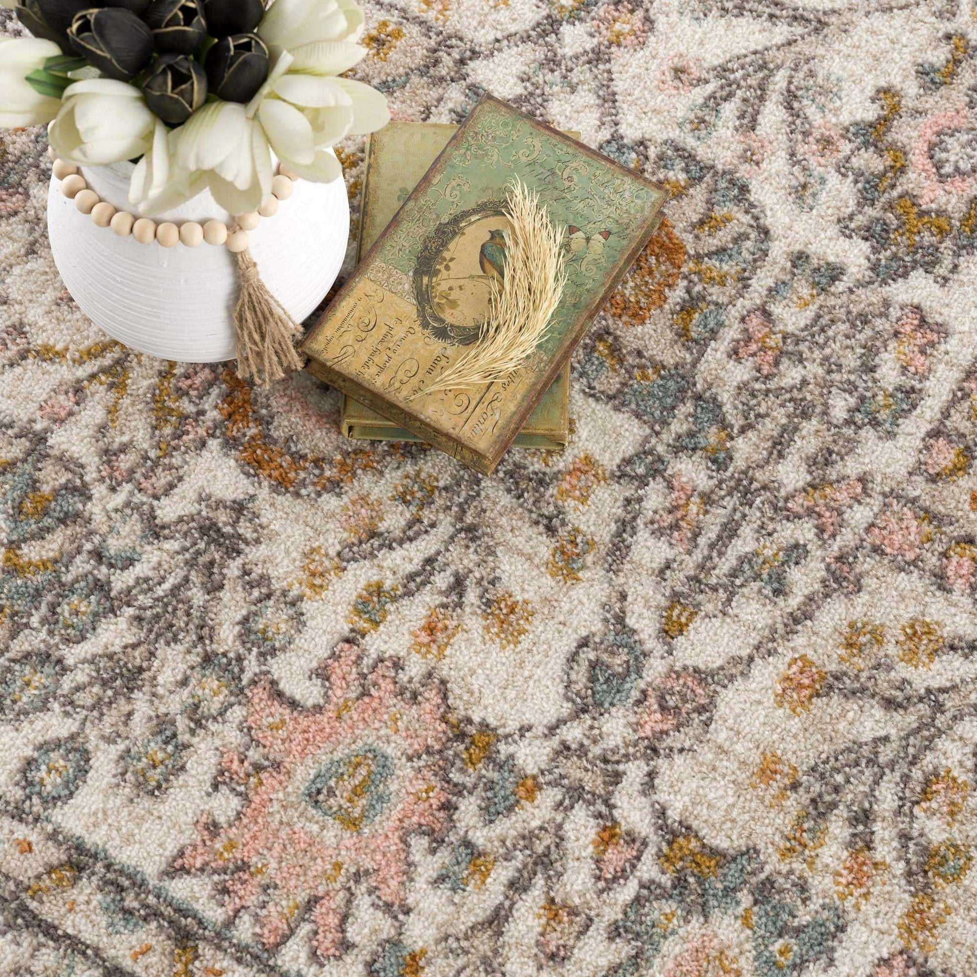 Herstmonceux rug in office setting beneath desk and rolling chair