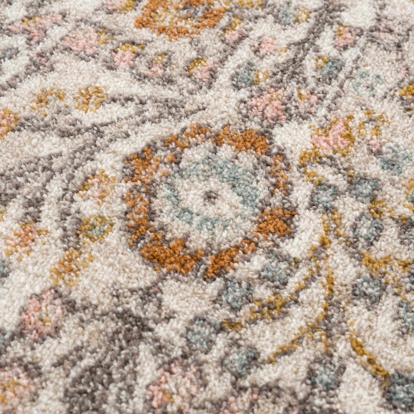 Herstmonceux rug pattern repeat showing balanced symmetry in full view