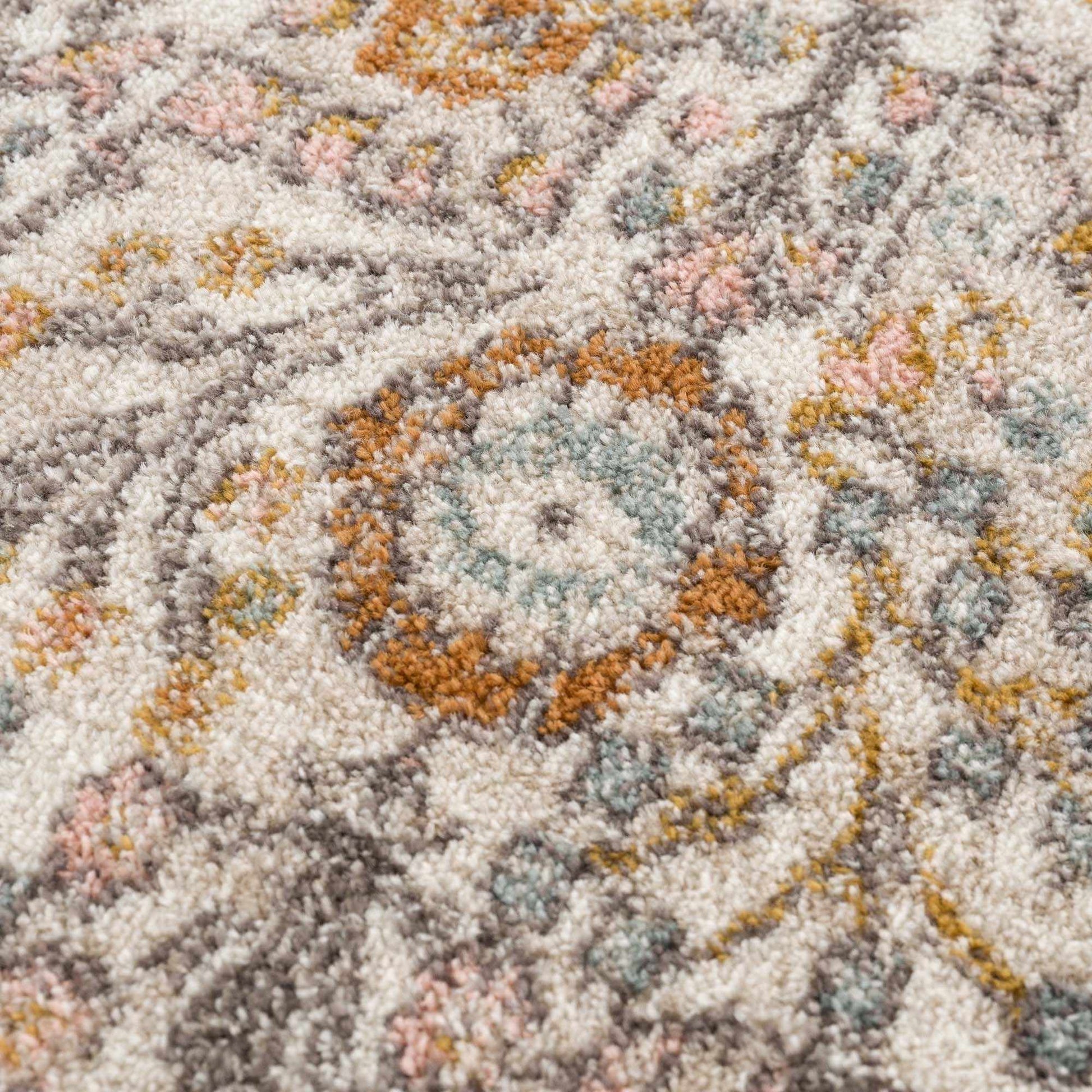Herstmonceux rug pattern repeat showing balanced symmetry in full view