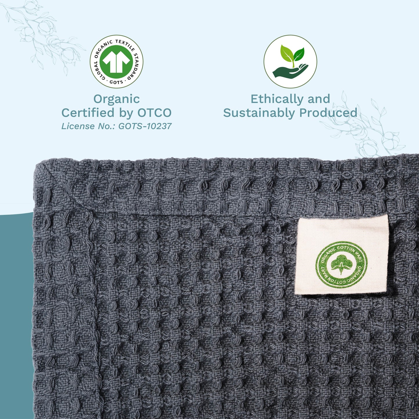 Waffle weave blanket on king bed showing scale and full coverage