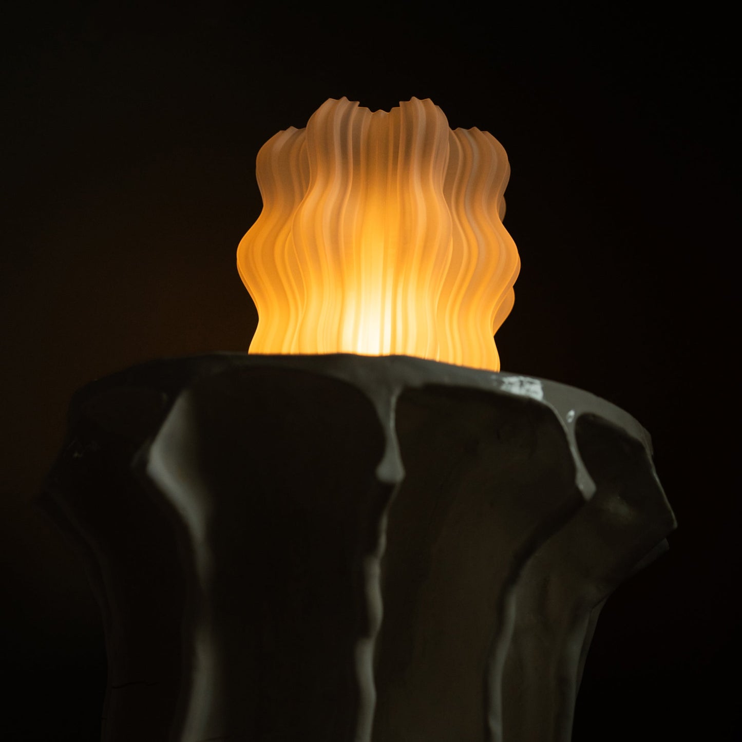 Mini Wavy Lamp in customer photo on outdoor evening picnic blanket