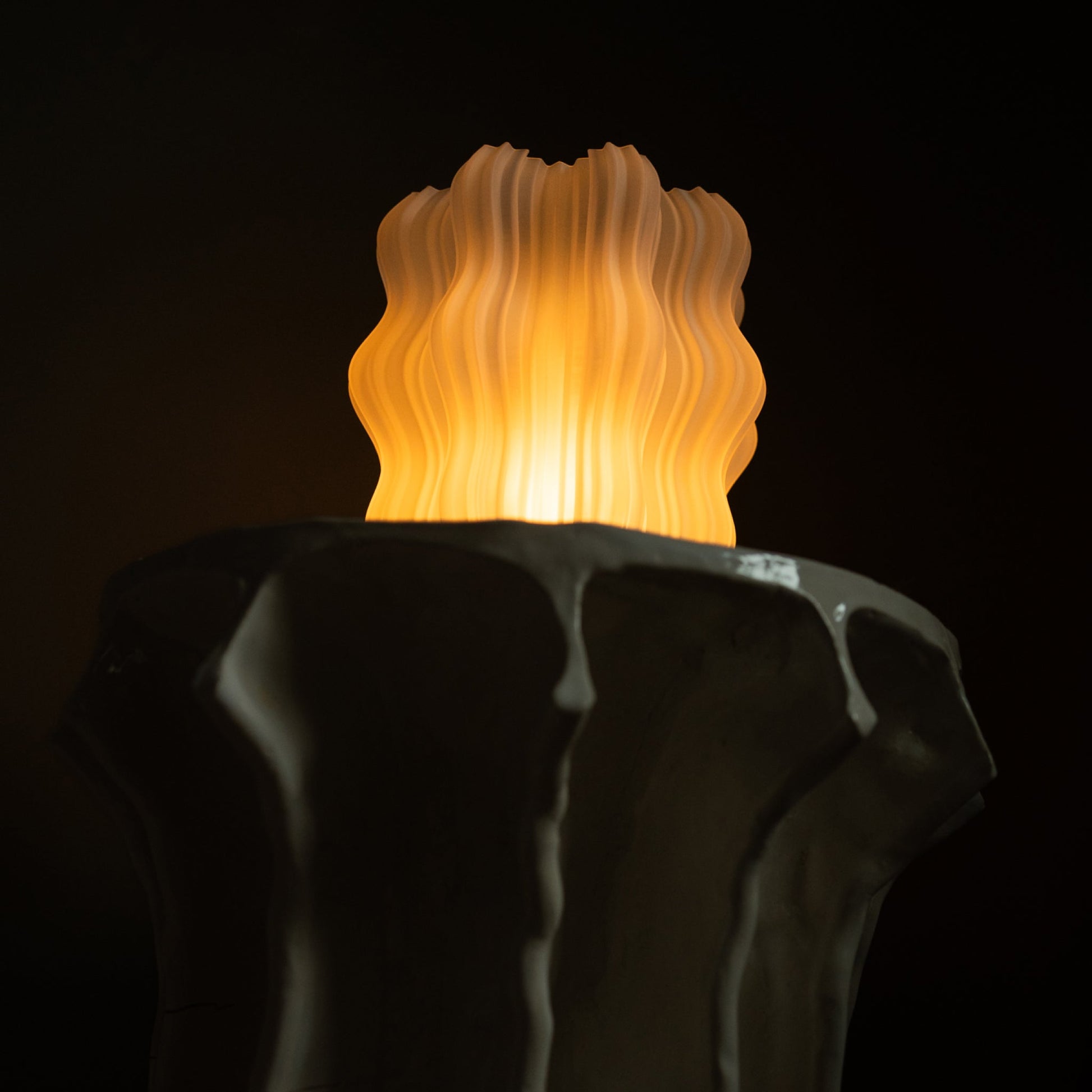 Mini Wavy Lamp in customer photo on outdoor evening picnic blanket