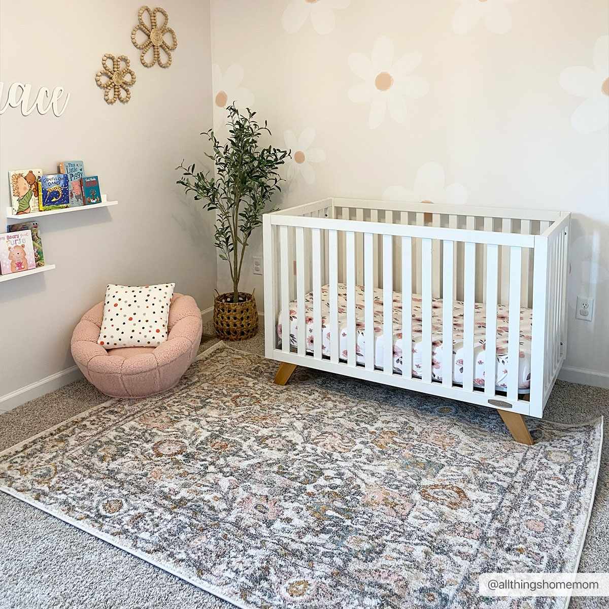 Closeup of Herstmonceux rug showing soft pile and detailed pattern weave