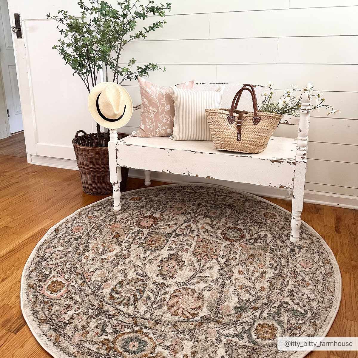 Herstmonceux rug rolled showing thickness pile depth from side view