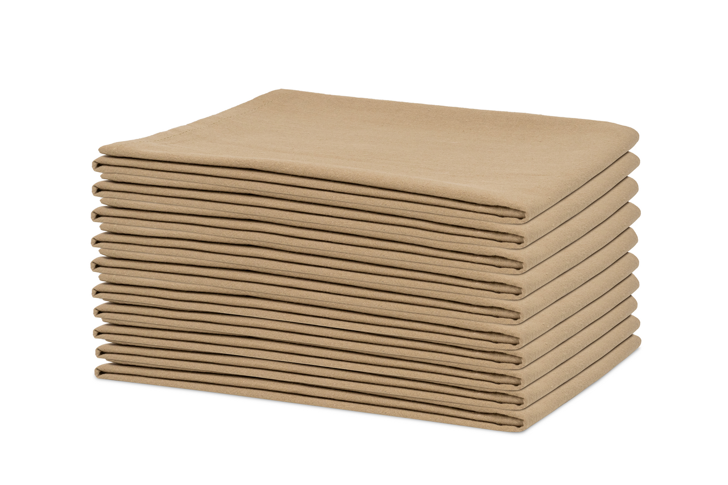 Single flour sack kitchen towel held up showing lightweight breathable cotton weave