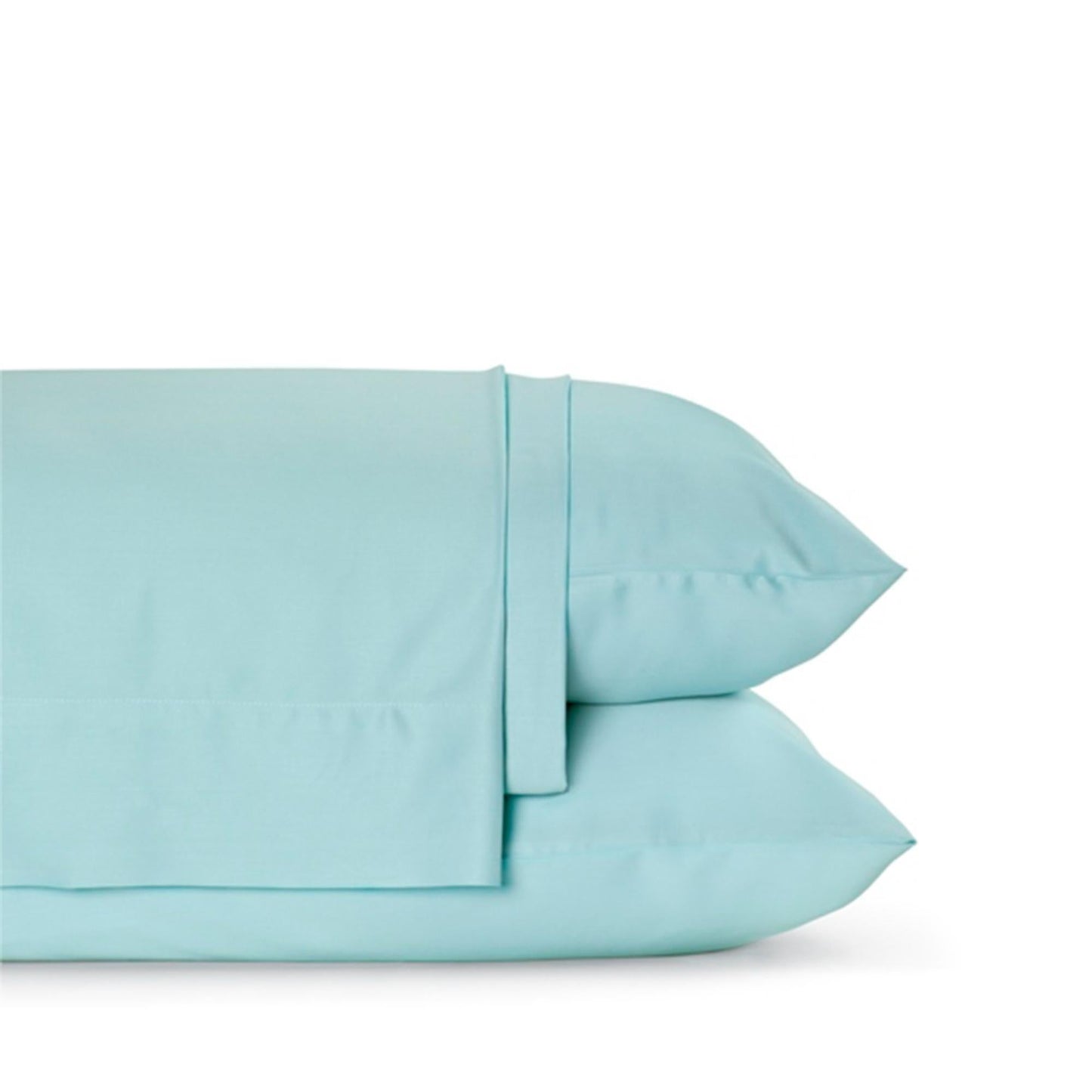 Pillowcase from bamboo viscose set photographed flat with crisp edges