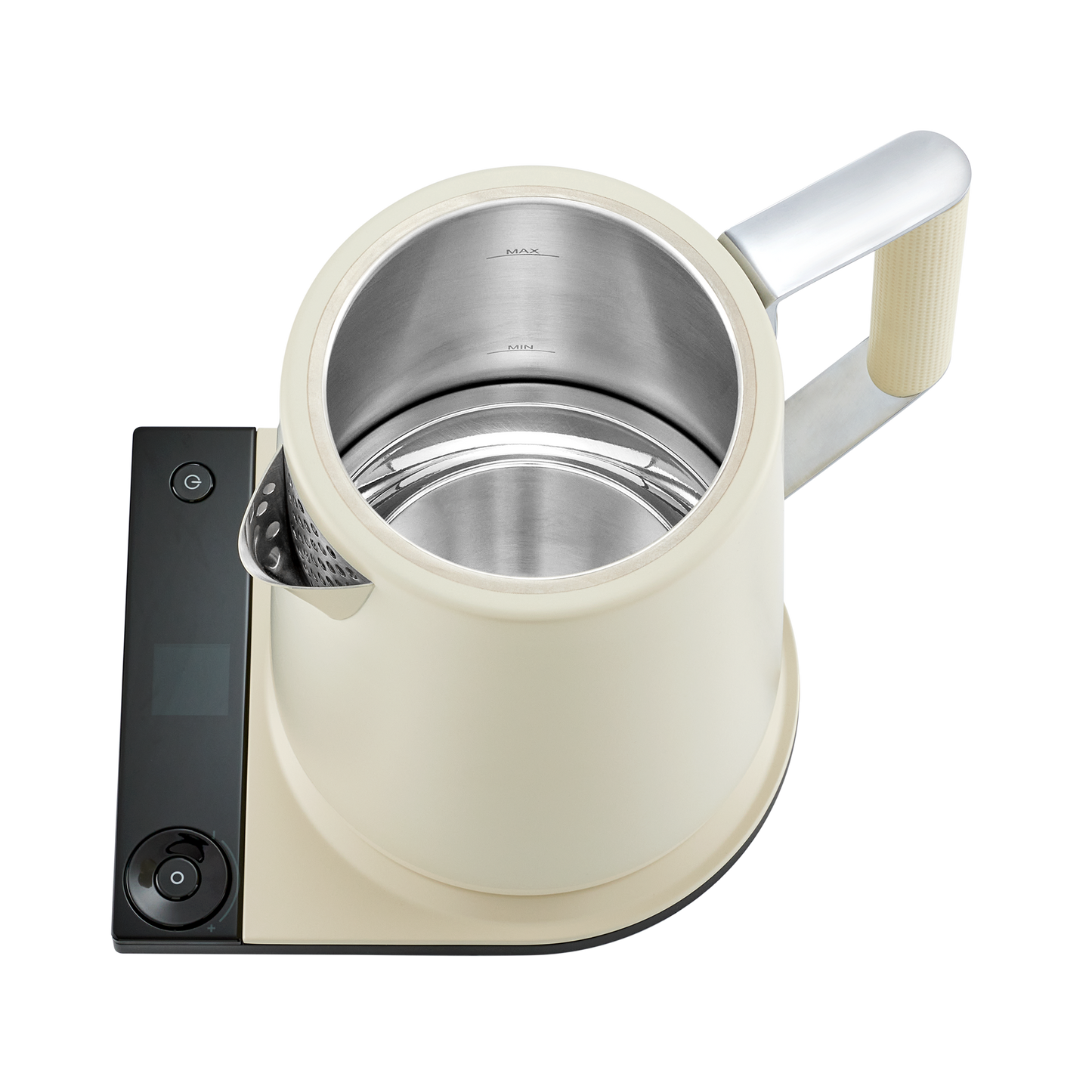 Top view of Luna Pro kettle showing matte black finish and lid