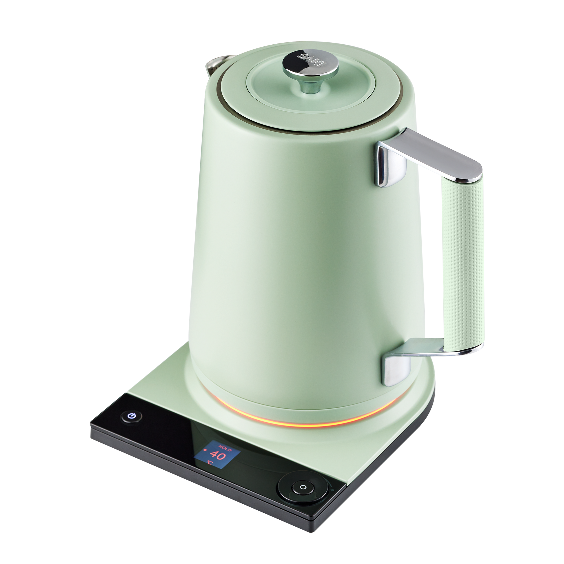 Infographic showing Luna Pro kettle preset temperatures for tea and coffee