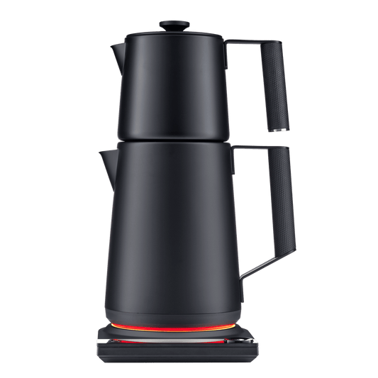 SAKI Turkish Tea Maker Pro double-decker electric kettle on a kitchen counter