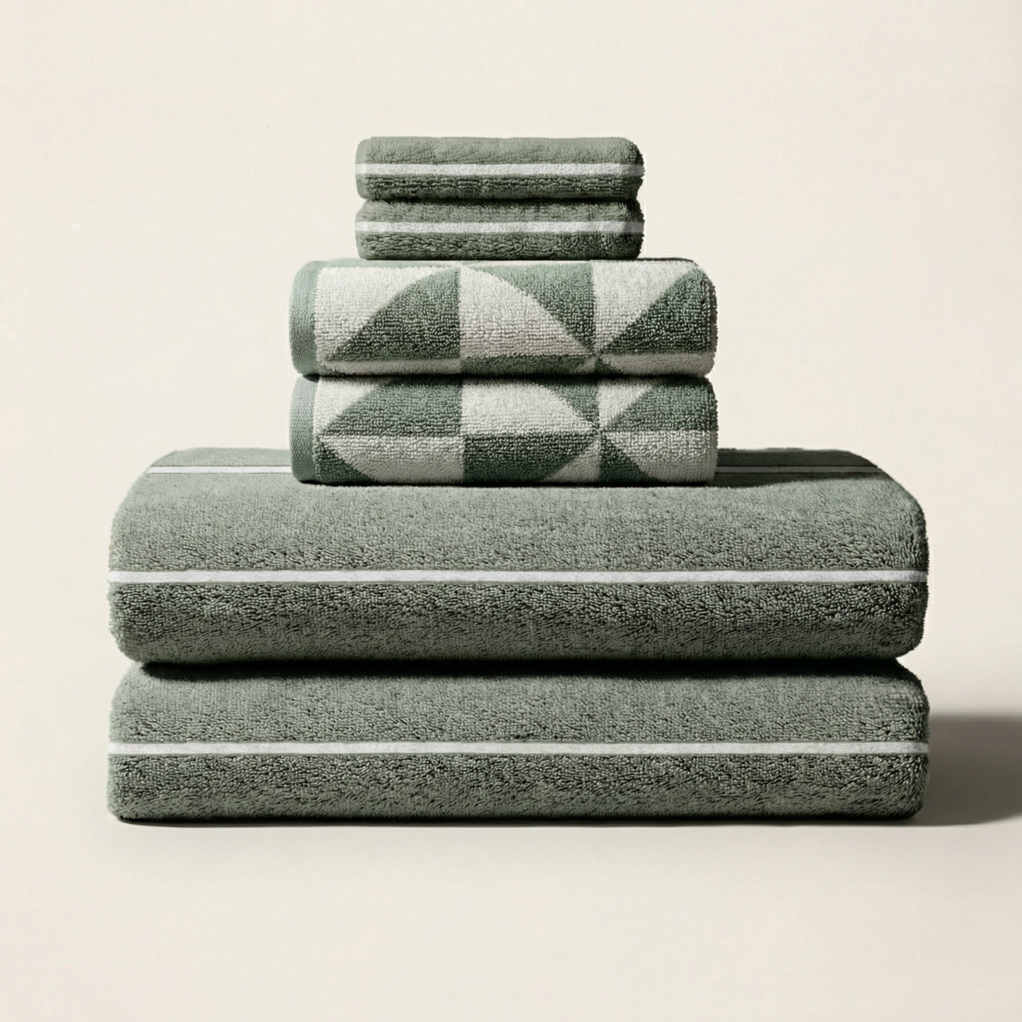 Italic Umbra Deia standard towel set displayed in neutral palette
