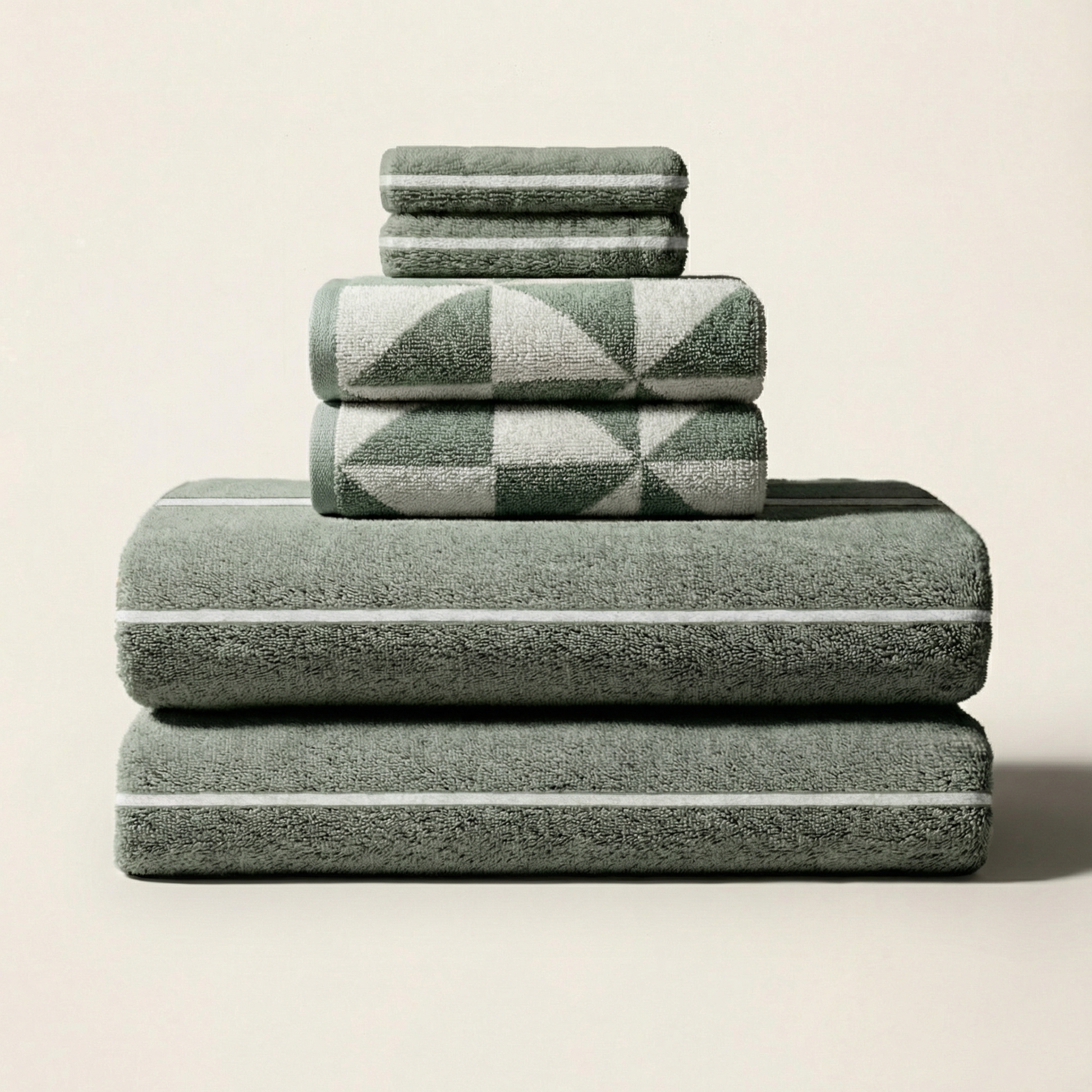 Italic Umbra Deia standard towel set displayed in neutral palette