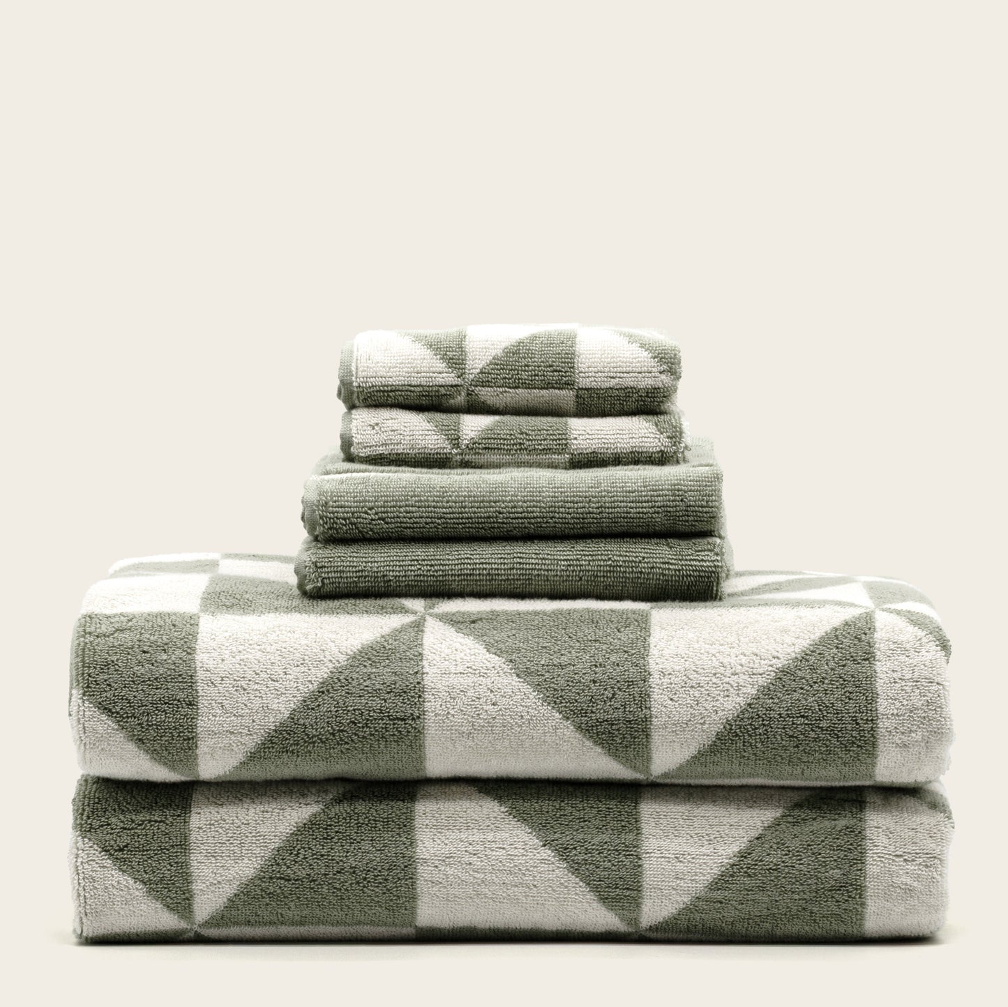 Umbra luxe towel set arranged showing full bath linen collection