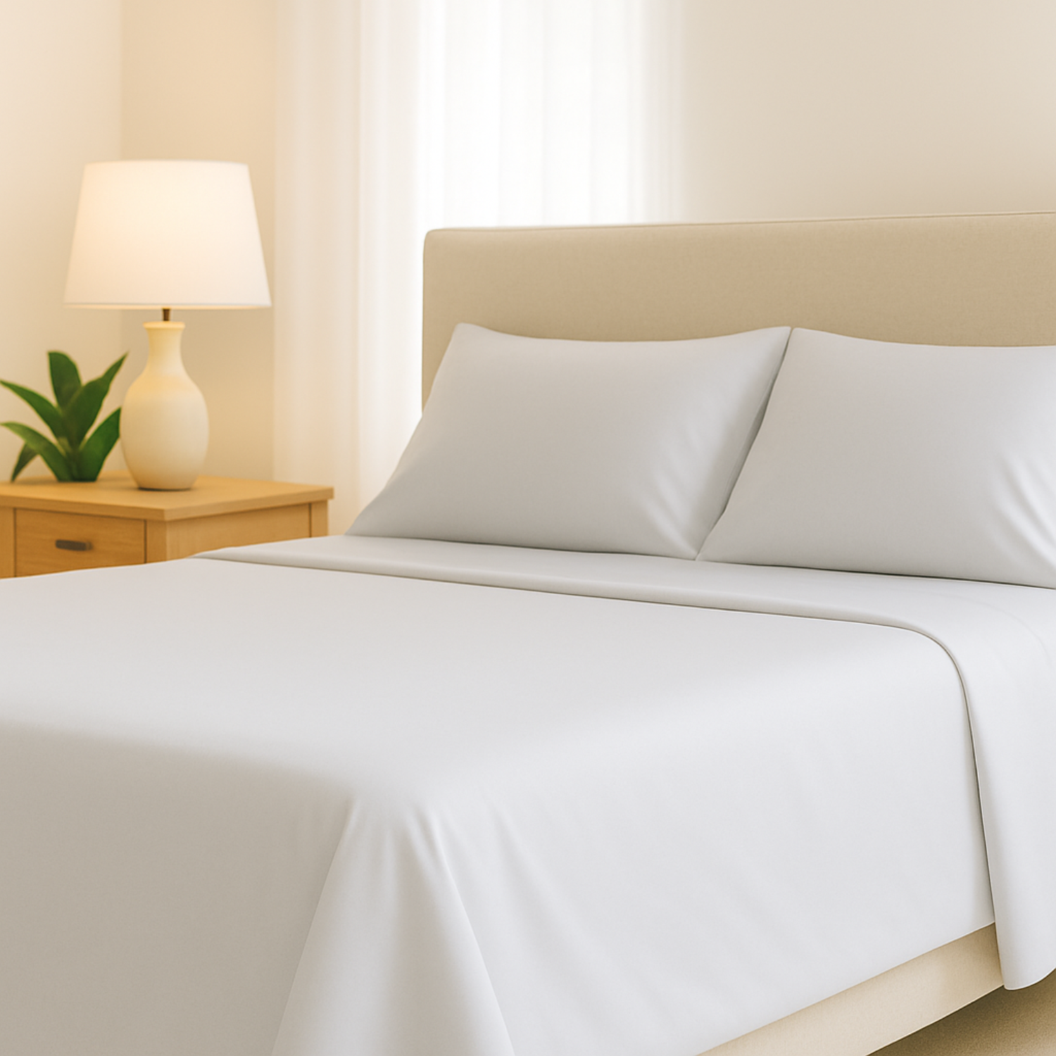 Infographic showing benefits of bamboo viscose sheets including cooling and breathable