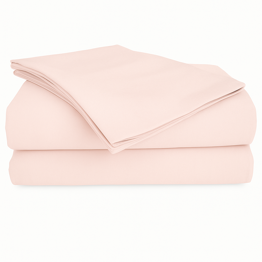 Hand touching bamboo viscose sheet to demonstrate silky soft hand feel