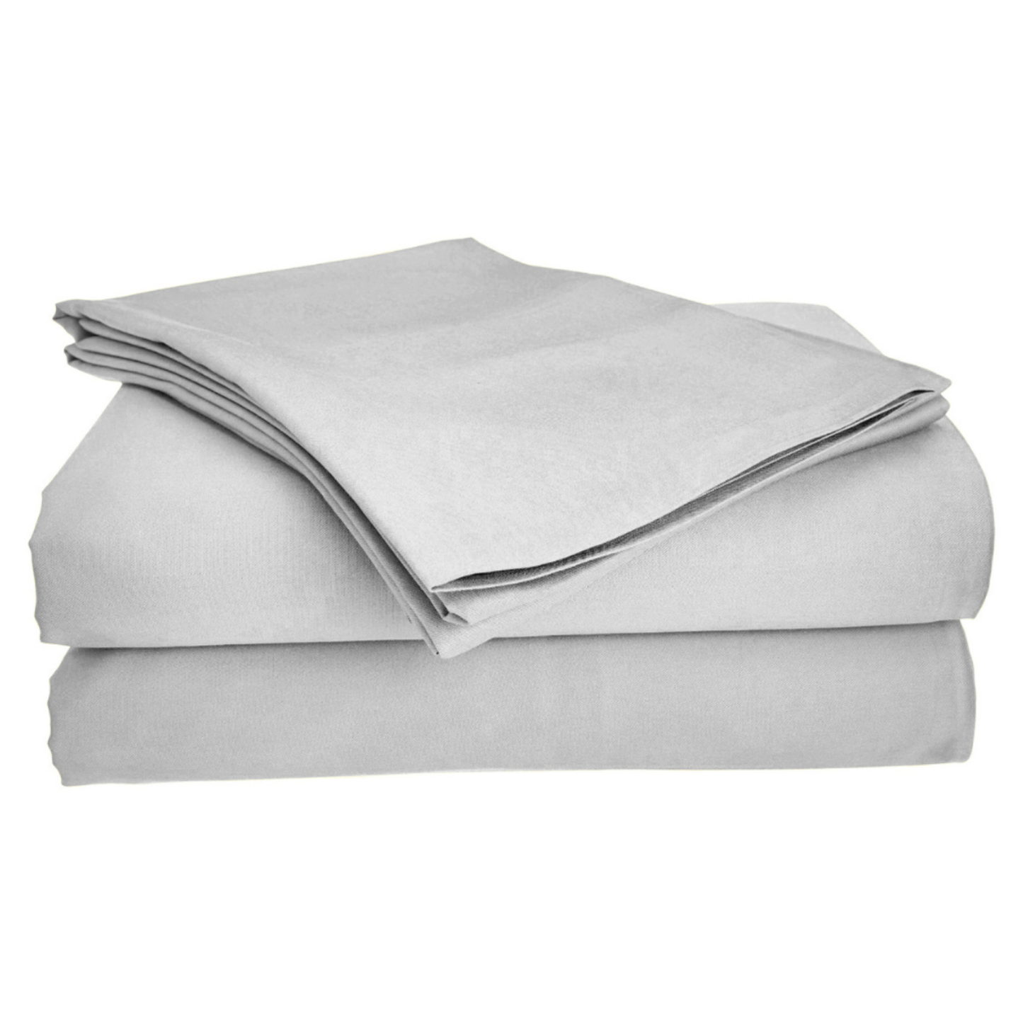Bamboo viscose sheet set in light blue color shown folded together