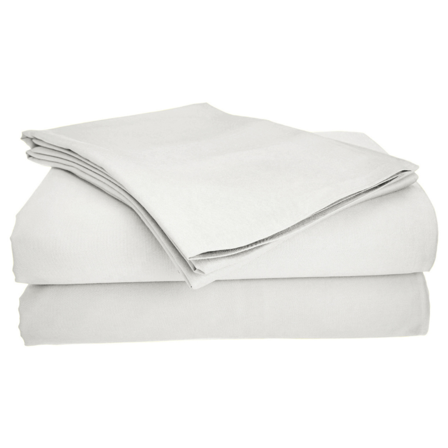 Bamboo viscose sheet set in soft gray color shown folded together