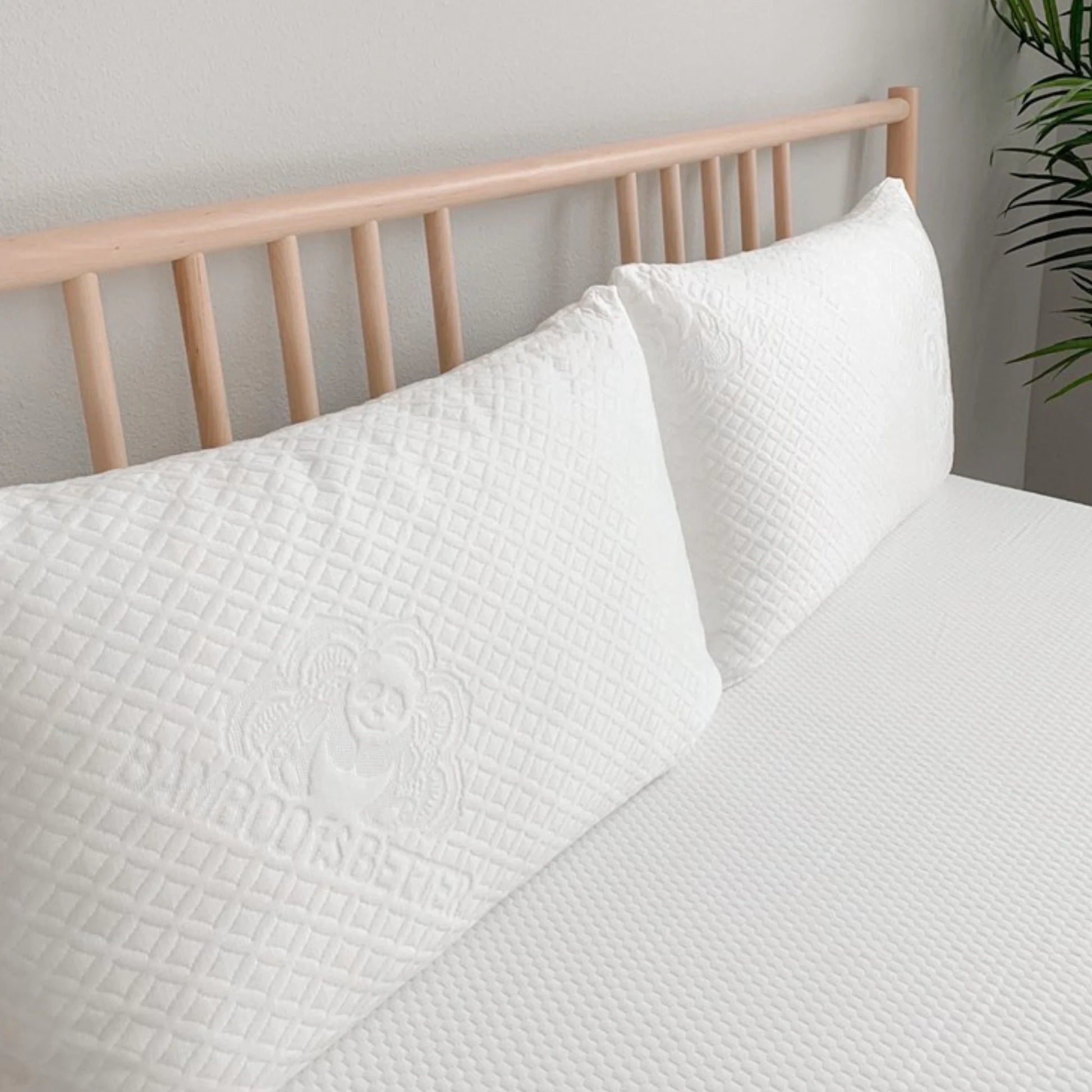Bamboo viscose pillow cover folded showing soft breathable cooling fabric weave
