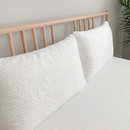 Bamboo viscose pillow cover folded showing soft breathable cooling fabric weave