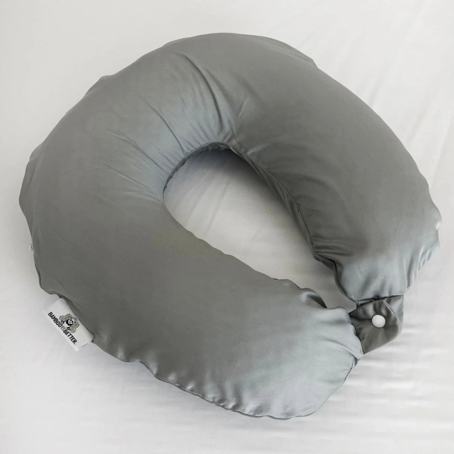 Bamboo pillowcase set in soft blue color photographed on plain background
