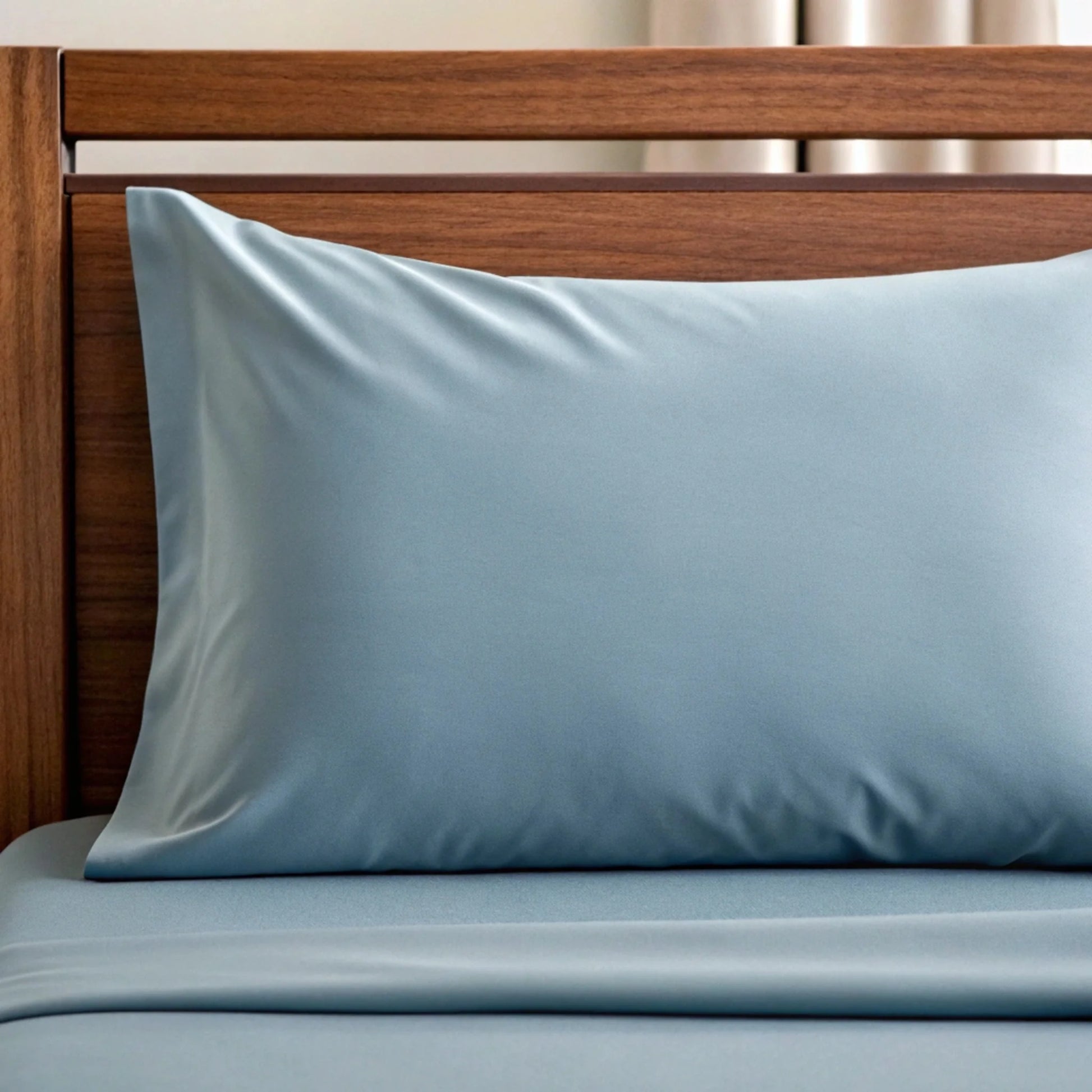 Copper-infused bamboo pillowcase folded showing soft cooling viscose fabric