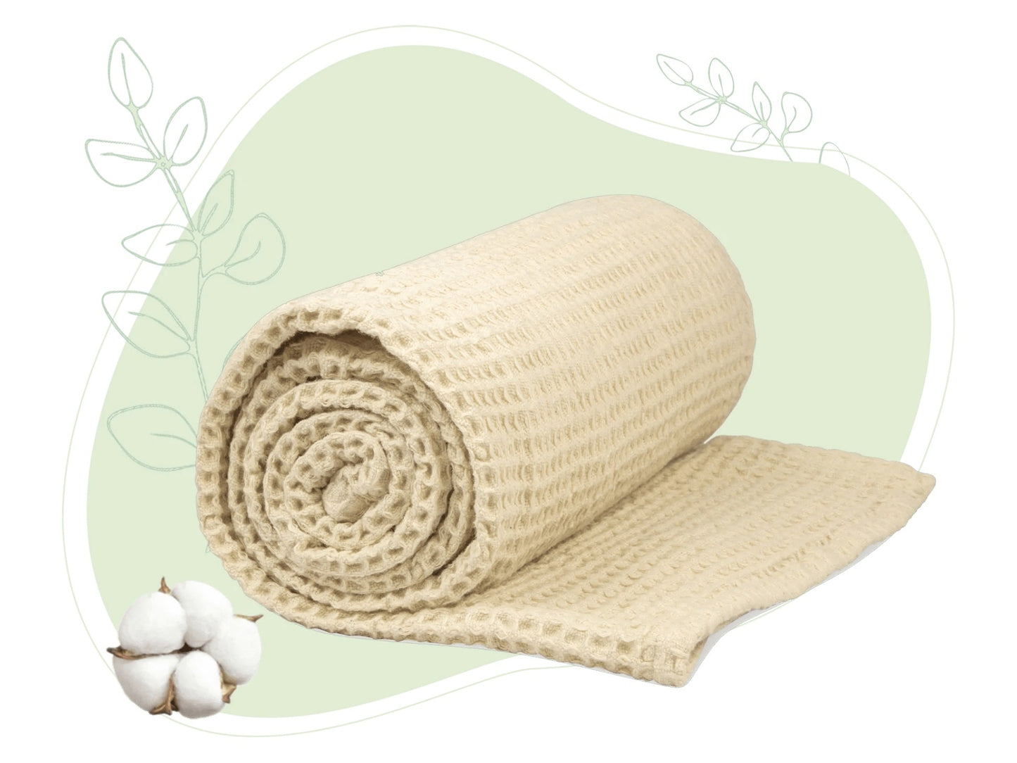 Waffle weave throw in white rumpled across reading nook with open book