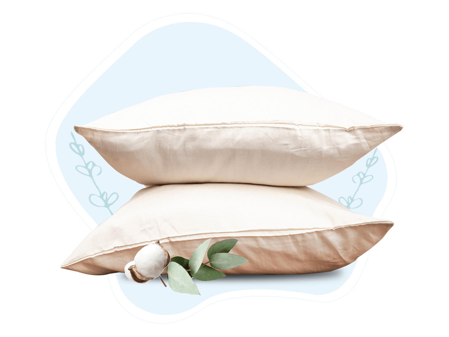 Organic sateen sheet set in soft gray laid flat showing matte sheen