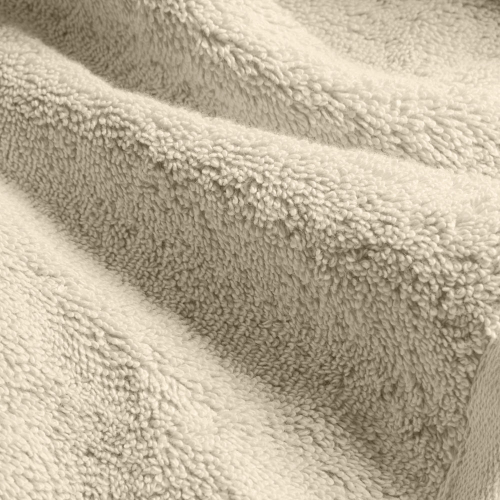 Ultraplush towel set folded in muted gray color tone closeup