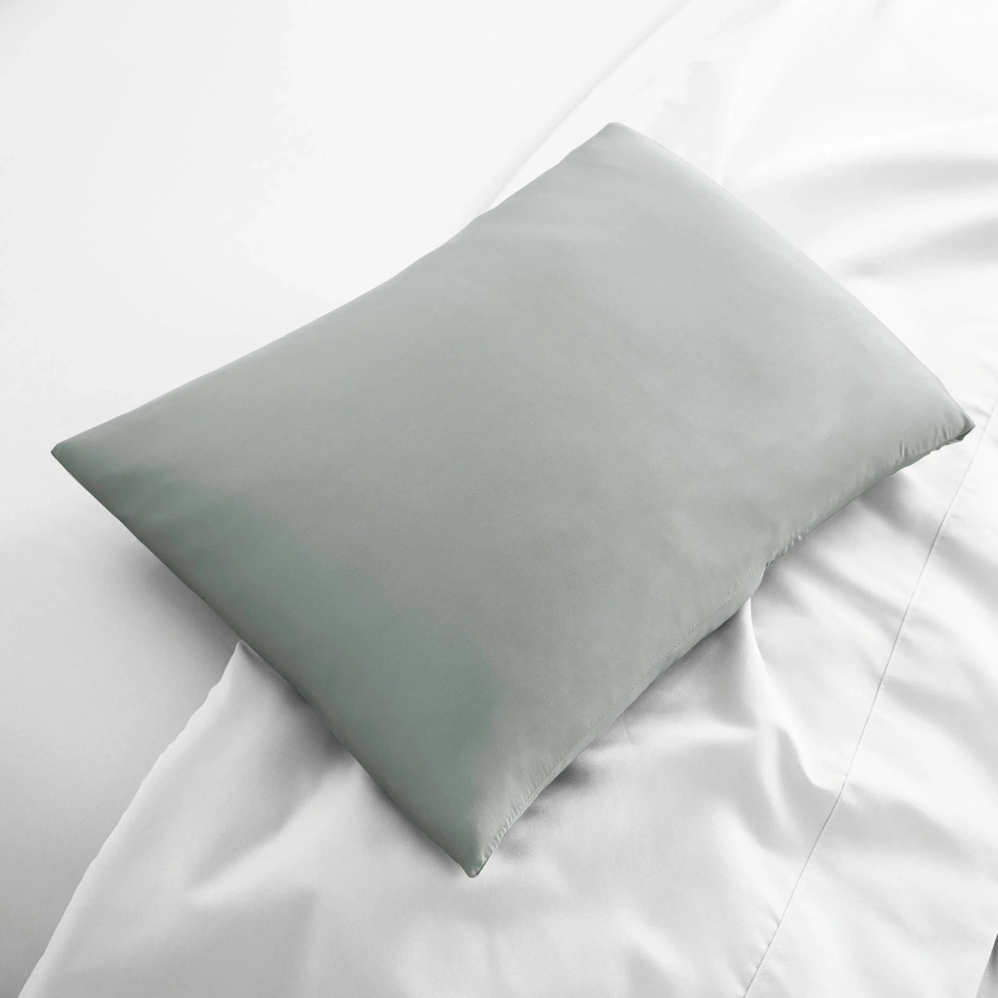 Euro square bamboo pillowcase shown flat on plain studio background