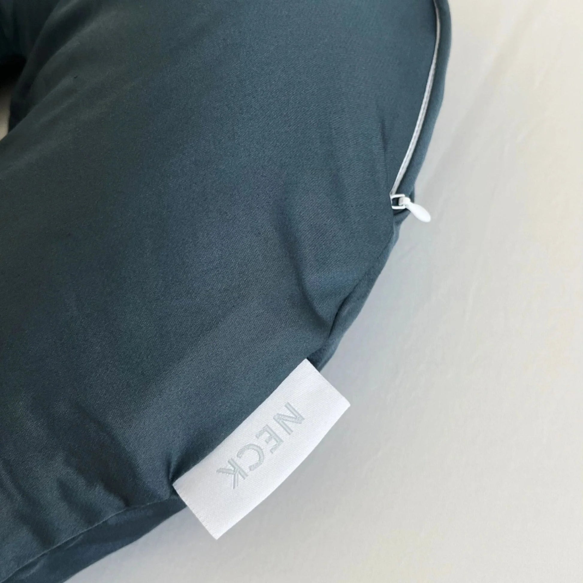 Bedroom lifestyle scene with bamboo pillowcases on dressed queen bed