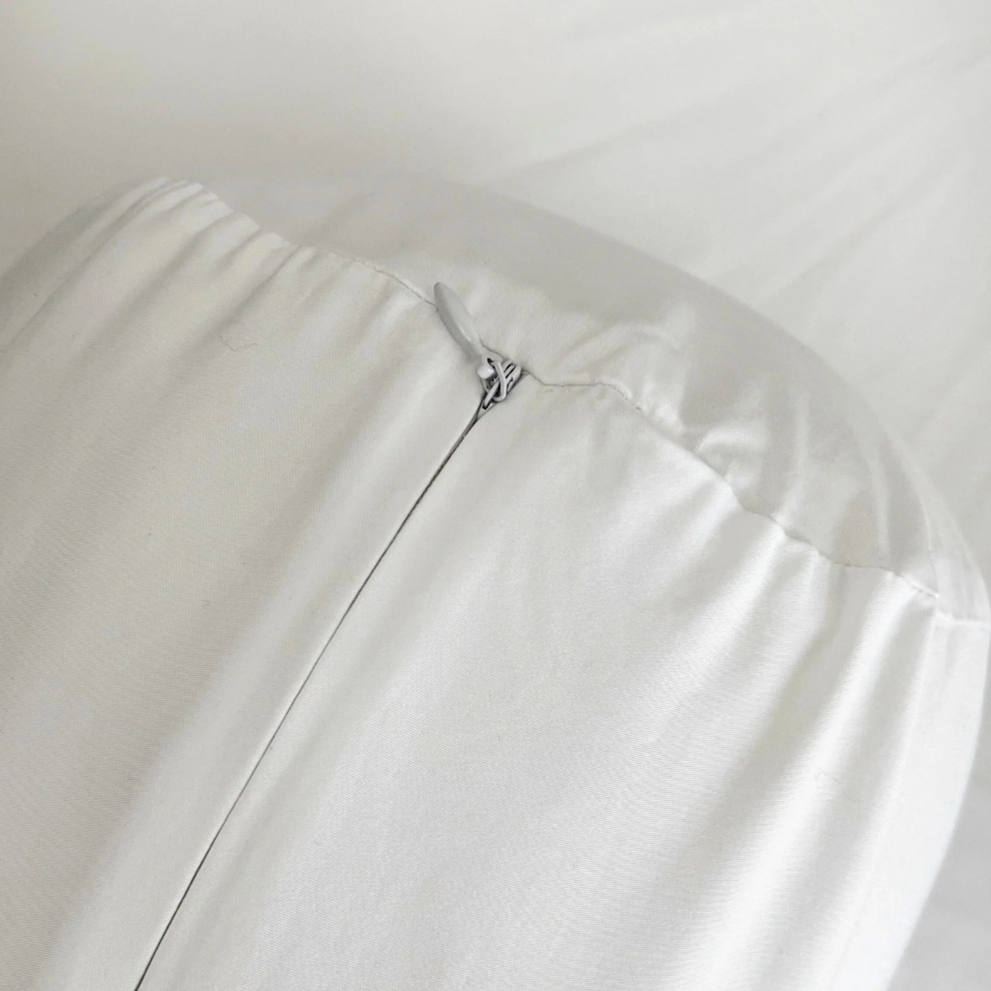 Bamboo pillowcase in queen size shown flat on plain studio background
